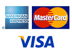 We Proudly Accept American Express, Mater Card, and Visa