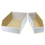 12″X4″X4″ BIN BOX WHITE SINGLE WALL SBBIN4 50/BUNDLE
